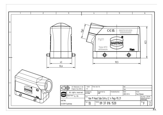 HART Gehäuseoberteil         09370161520 