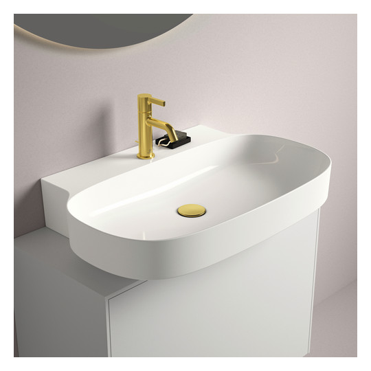 Ideal-Standard Waschtisch Linda-X 1 Hahnloch, ohne Überlauf, 75x50x13,5cm, weiß Ideal Plus