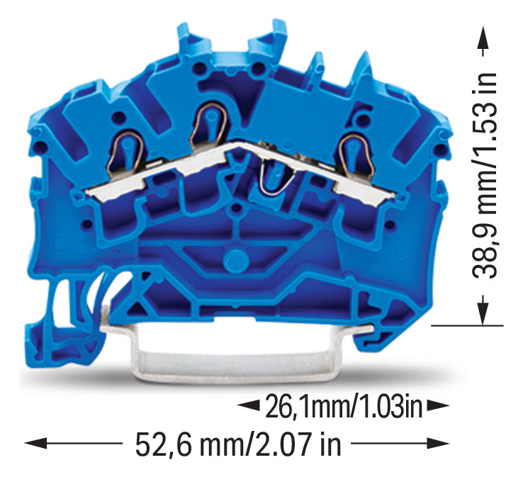 Reihenklemme 0,25-4qmm Serie 2002 1Etage 3kl bl 24A Hutschiene TH35