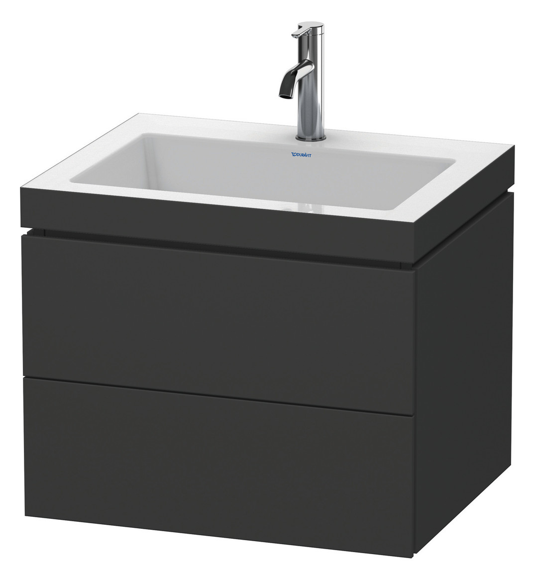 Duravit Waschtisch-Unterschrank c-bonded L-Cube 60 x 48 cm, ohne Hahnloch, graphit matt, 2 Schubkästen, wandhängend Duravit Waschtisch-Unterschrank c-bonded L-Cube 60 x 48 cm, ohne Hahnloch, graphit matt, 2 Schubkästen, wandhängend
