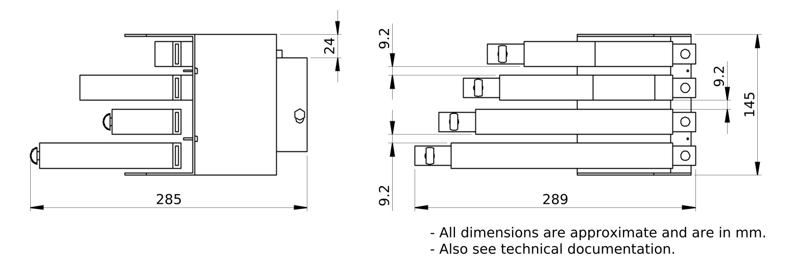 Verteilerbaugruppe Sammel 250A 4p