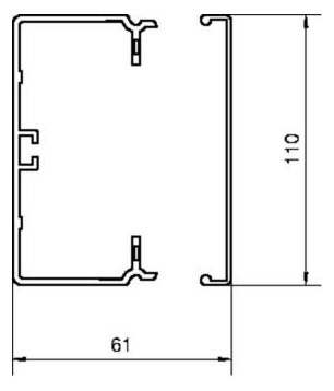 Leitungsführungskanal Kst 61x110x2000mm ver-ws LF-K unbeh 5460qmm RAL9016