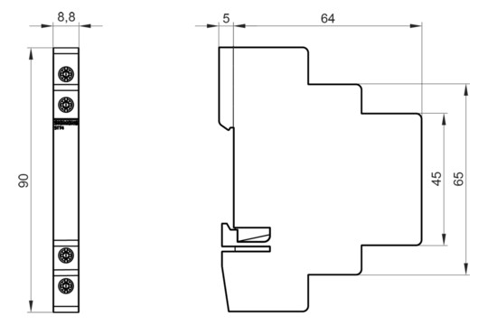 Hilfsschalter REG 16A 10V 0,5TE DIN-Schiene(REG)