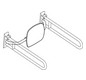HEWI Rückenstütze 801 Wandabstand 230mm, matt, Lehne anthrazitgrau, signalweiß