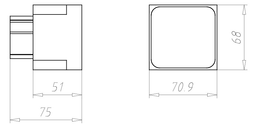Gerätedose UP 68x70x50mm Kst rechteck IP65
