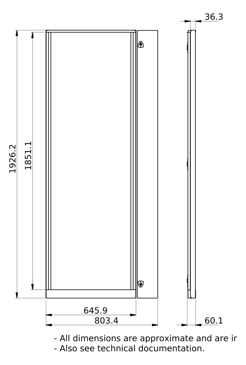 Frontblende 2000x800xmm ws RAL9003