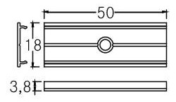 Kupplung/Verbinder ger al L50mm B18mm H3,8mm Kupplung/Verbinder ger al L50mm B18mm H3,8mm