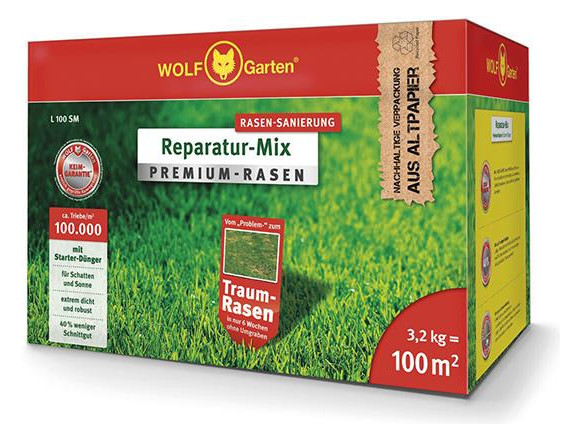 Bild Premium-Rasen mit Starter-Dünger L 100 S M 3,2 kg - WOLF GARTEN-0