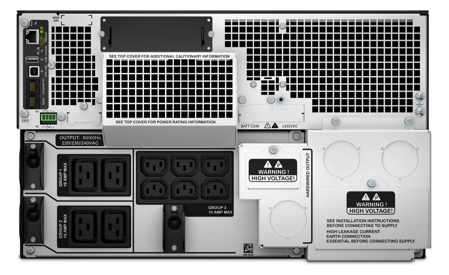 USV 482,6mm(19) Online 10000VA 3,75min 100-275V 19Zoll-Gerät 432x263x715mm