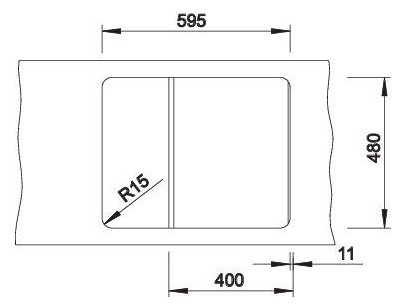 Blanco Spüle ZIA 40 S SILGRANIT 61,5 x 50 cm, schwarz, ohne Ablauffernbedienung