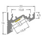 Eckprofil ws Alu 2000x20x16mm