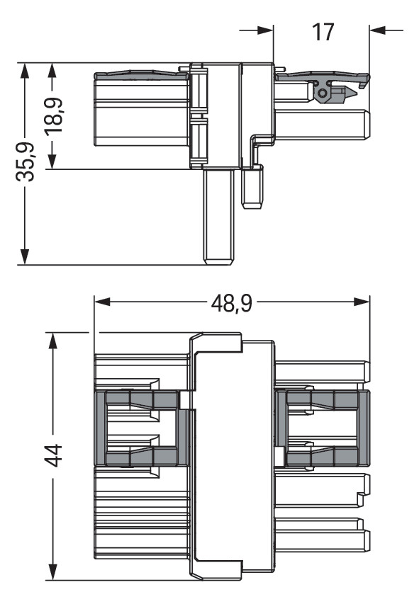 T-Verteiler PA Serie 770 4Eing 4p 8Ausg Polyamid (PA) 400V 25A IP20 hfr 85°C