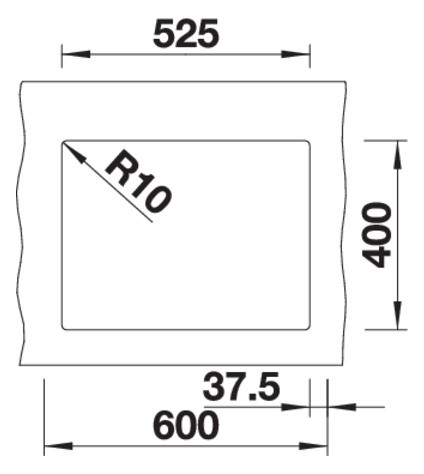 Blanco Becken SUBLINE 340/160-U SILGRANIT 55,5 x 46 cm, cafe, rechts, für Unterbau