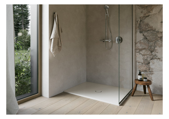 Duschfläche BetteFloor 5491 100x80cm, Antirutsch/Pro, Mini-Wannenträger, pergamon