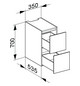 KEUCO Unterbauschrank Edition 11 Planning Strukturlack Trüffel, 35x70x53,5cm, 2 Frontauszüge, Innenbeleuchtung