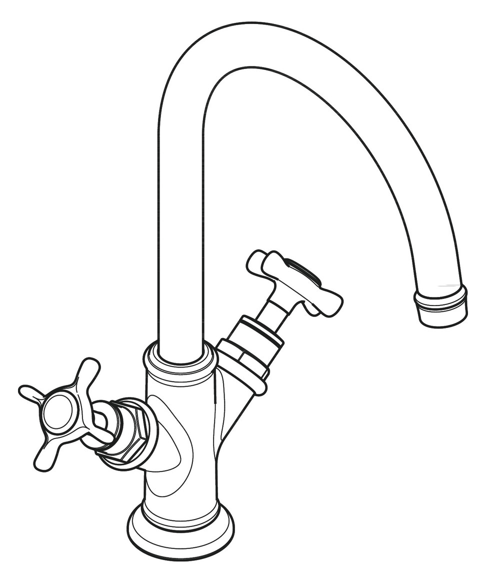 hansgrohe 2-Griff-Waschtischarmatur 210 Axor Montreux Ausladung 175mm, mit Kreuzgriffen, mit Zugstangen-Ablaufgarnitur, brushed nickel