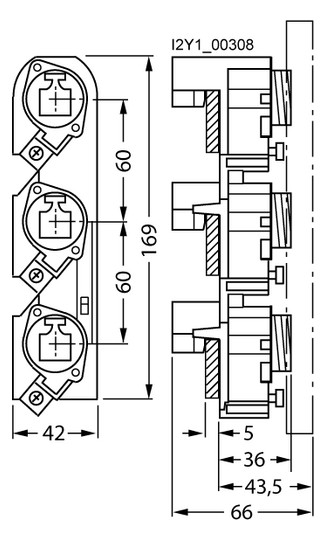 D-Sicherungssockel DII 3p 25A 500V Porzellan Schraubbef