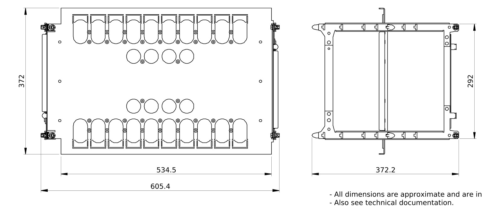 Montageplatte Verteiler ST pulverbesch 372x650mm