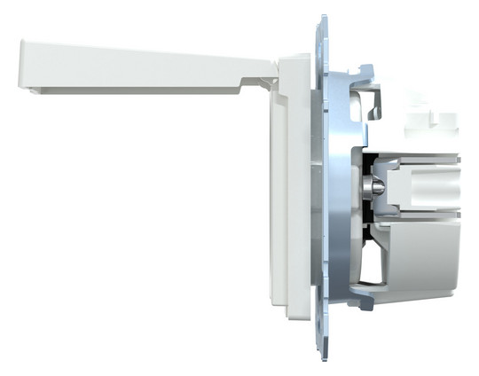Steckdose 1f akws glz System M UP m.BS Klappd aktivweiß IP44