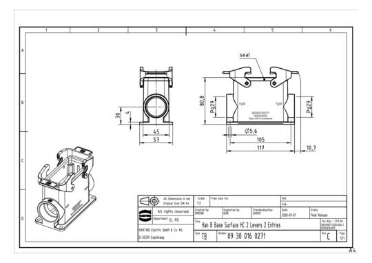 HART Sockelgehäuse           09300160271 
