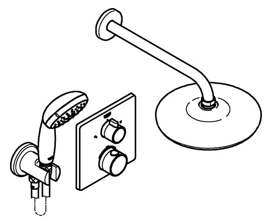 GROHE UP-Duschsystem Grohtherm mit UP-Thermostat, chrom