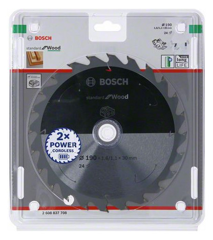Bild HM-Kreissägeblatt 190x1,6/1,1x30 24Z Bosch VE à 1 Stück Standard Wood f Akkusäge-1