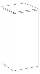 SA Mittelschrank rechts Solo One (PS103) 850x400x338 Weiß-Glanz