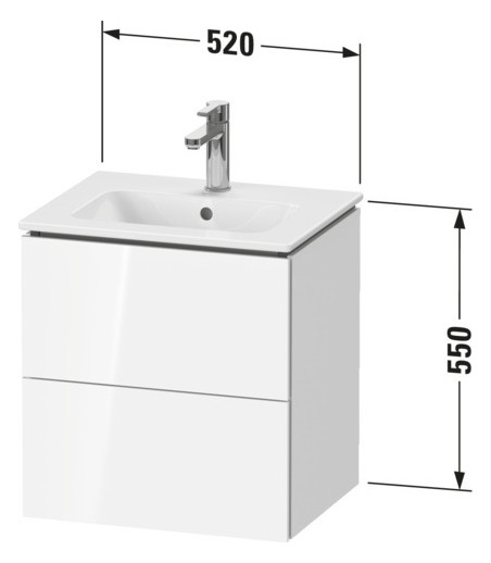 Duravit Waschtisch-Unterschrank Compact L-Cube 52x42,1x55cm, 2 Schubkästen, wandhängend, basalt matt
