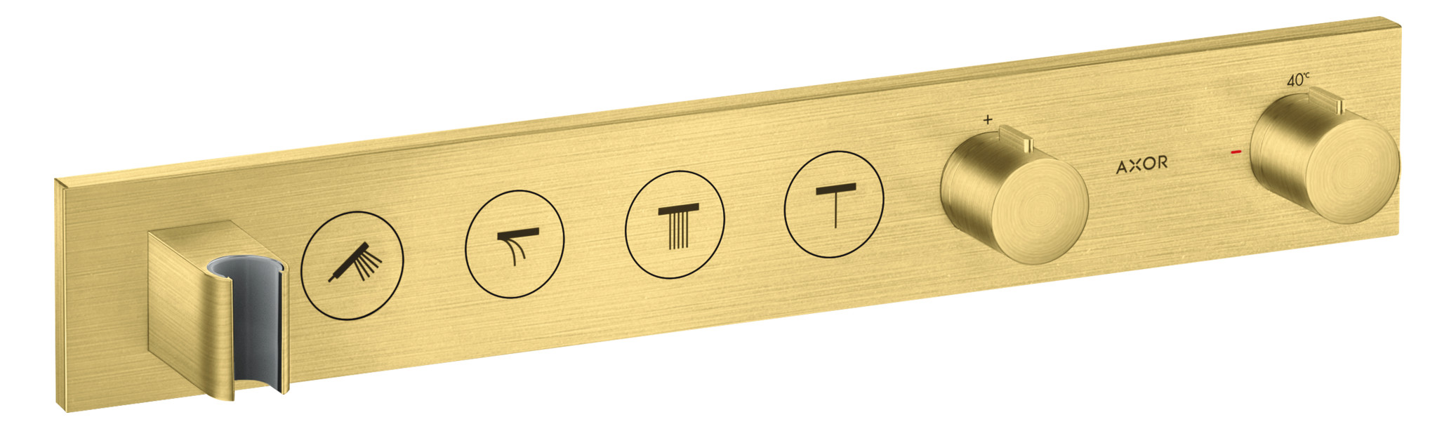 hansgrohe Fertigmontageset Axor Select UP-Thermostatmodul, 4 Verbraucher, brushed brass
