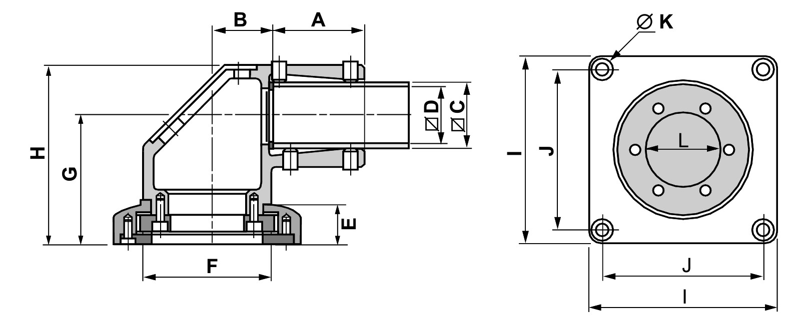Tragarm-Komponente 134x140x164mm Metall gr
