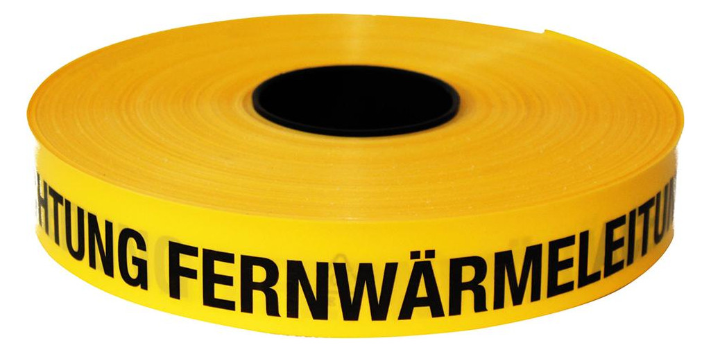 Bild Trassen-Warnband 250 m Achtung Fernwärme leitung gelb - KELMAPLAST-0