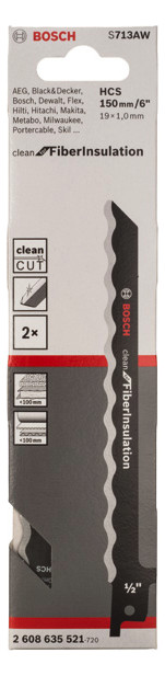 Säbelsägeblatt S 713 AW, 150mm Geeignet für Kunststoff