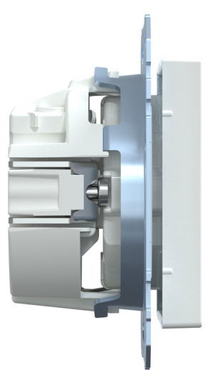 Steckdose 1f akws glz System M UP IP20 aktivweiß