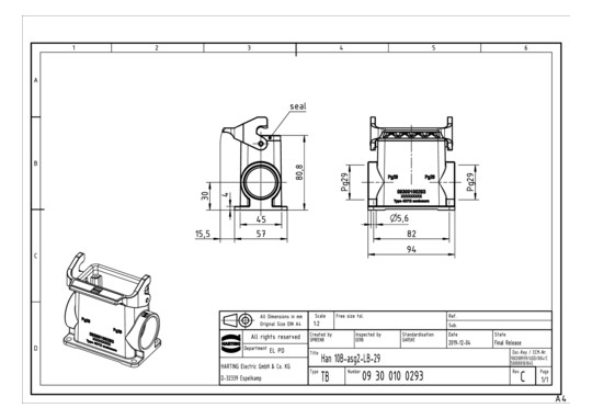 HART Sockelgehäuse Pg2x29    09300100293 