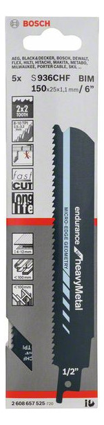Bild Säbelsägeblatt S 936 CHF Bosch VE à 5 Stück Endurance for Heavy Metal-1