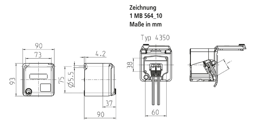 Datendose 2f Cat6 IP44 Cepex APmont RJ45 Kst AP-Mont