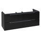 V&B Waschtisch-Unterschrank Subway 2.0 128,7 x 52 x 44,9 cm, Griff chrom, black matt lacquer