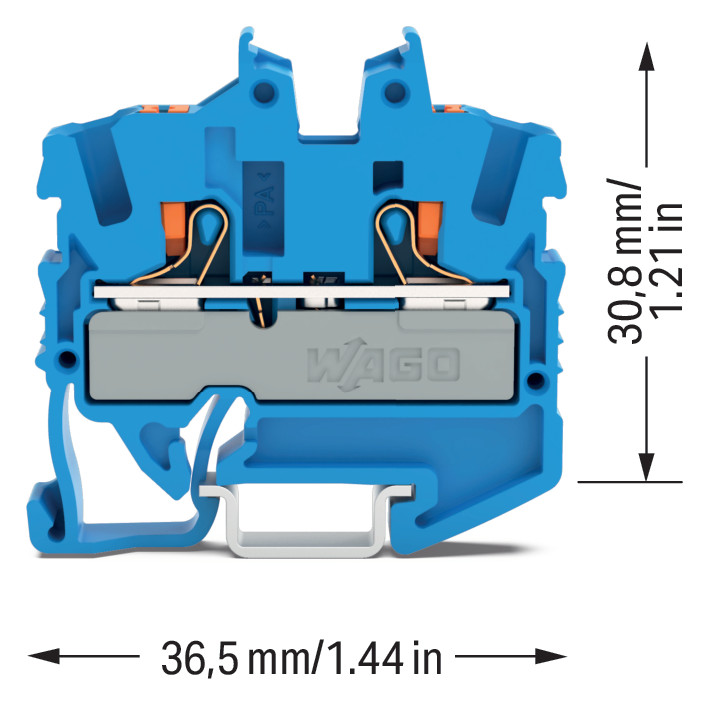 Reihenklemme 0,25-4qmm 1Etage 2kl bl 24A TS35 Hutschiene TH35