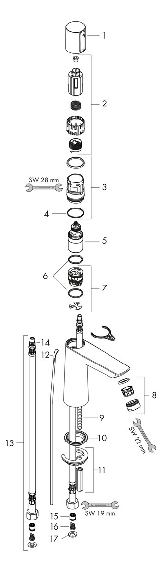 hansgrohe Waschtisch-Einhebelmischer 110 Talis Select E mit Zugstangen-Ablaufgarnitur, chrom