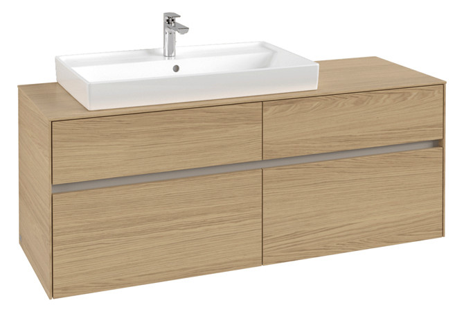 V&B Waschtischunterschrank Collaro 140x54,8x50cm, Waschtisch links, nordic oak