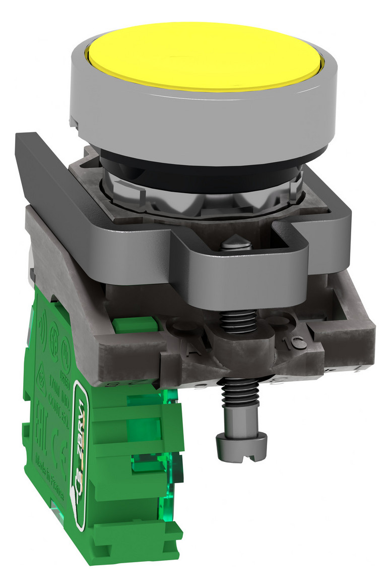 Drucktaster 1f ge rnd Ø22,5mm 1S IP30 fl Tastend