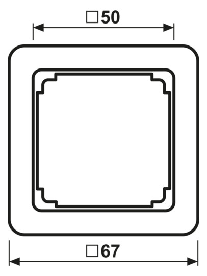 Zwischenrahmen aws CD 50x50mm RAL9010 quad50mm/quad50mm