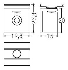 Befestigungsset alu L19,8mm B23,8mm H15mm Befestigungsset alu L19,8mm B23,8mm H15mm