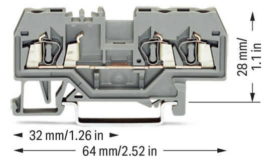 Reihenklemme 0,08-2,5qmm Serie 280 24A 1Etage 3kl gr Hutschiene TH35