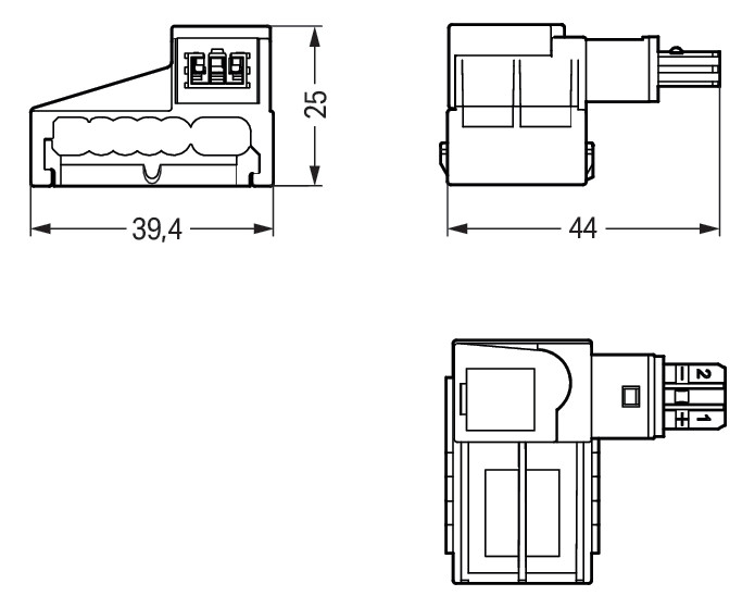 Flachleitungsadapter Serie 893 2p 50V 3A sw Abgriff Schraub