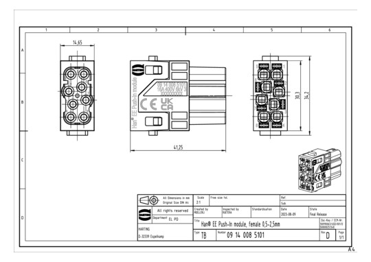 HART Han  EE Push-In module, 09140085101 