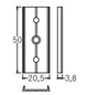 Kupplung/Verbinder ger al L50mm B20,5mm H3,8mm