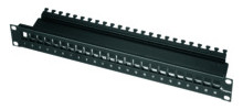 Patchpanel 24Ports 1HE Schirm 44x482,6x115mm 19Zoll-Einbau