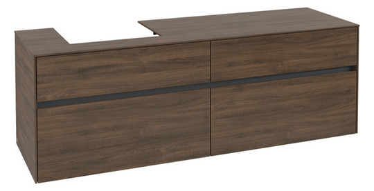 V&B Waschtischunterschrank Collaro 160x54,8x50cm, Waschtisch links, arizona oak