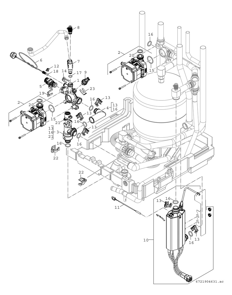 BOSCH Luft-Wasser-Wärmepumpe 6800i AW Compress CS6800iAW 12 M